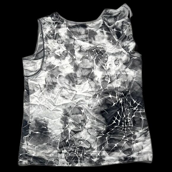 Simply Vera Vera Wang Women’s Floral Print Top Black and Gray Size L - Picture 2 of 10